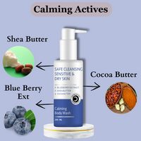 Thumbnail for Dermistry Sensitive & Dry Skin Care Calming Soothing Body Wash Safe Soap Free Cleanser Blue Berry - Distacart