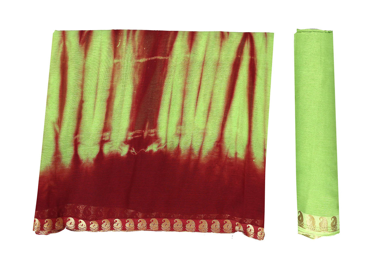 Mimosa Women's Green Chiffon Banarasi Silk Saree - Distacart