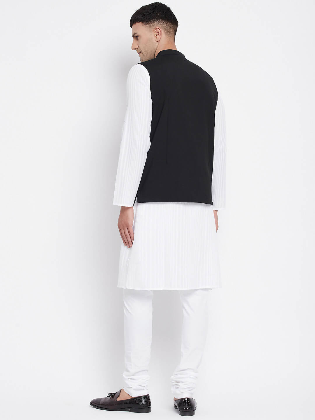 Even Apparels Black Pure Cotton Nehru Jacket With Eid Insignia NJ-PW668-EID - Distacart