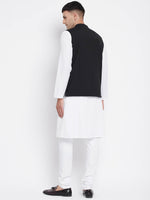 Thumbnail for Even Apparels Black Pure Cotton Nehru Jacket With Eid Insignia NJ-PW668-EID - Distacart
