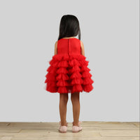 Thumbnail for Pink Cow Fashions Red Dress With Frill Bottoms - Distacart
