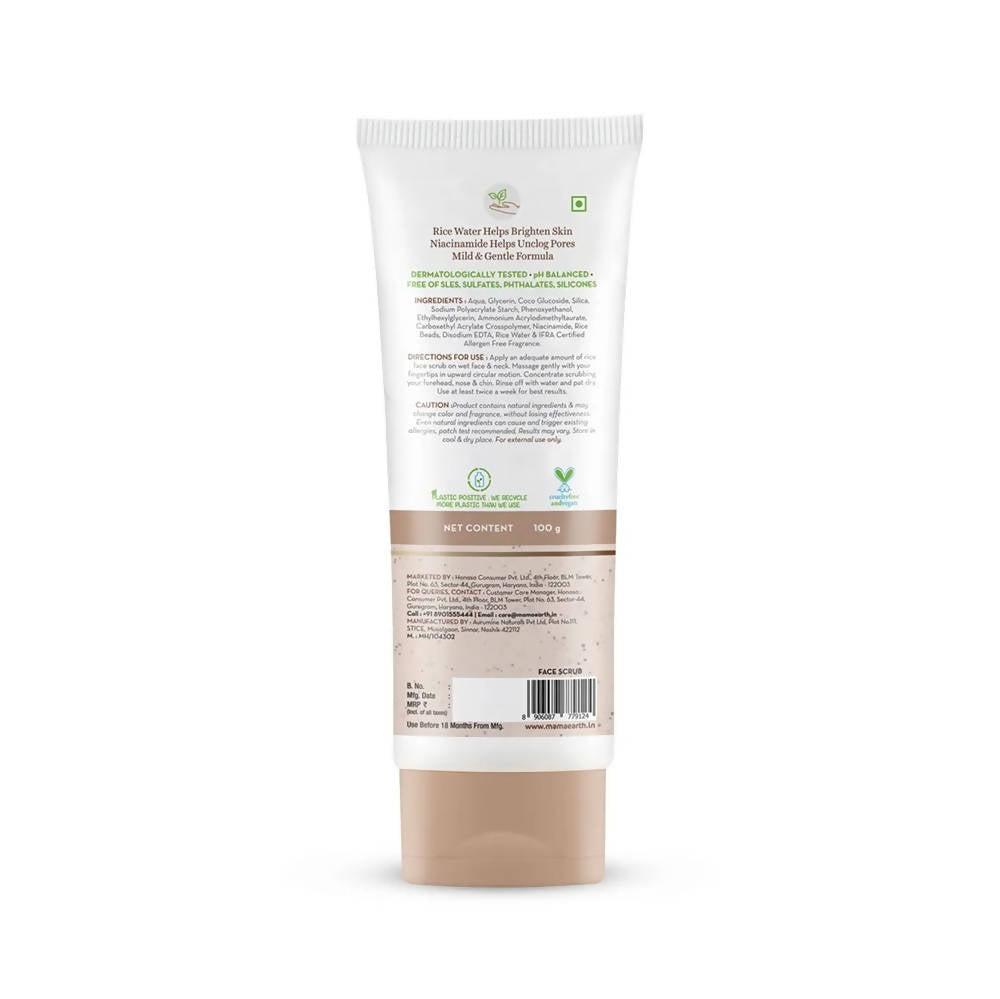Mamaearth Rice Face Scrub With Rice Water & Niacinamide - Distacart