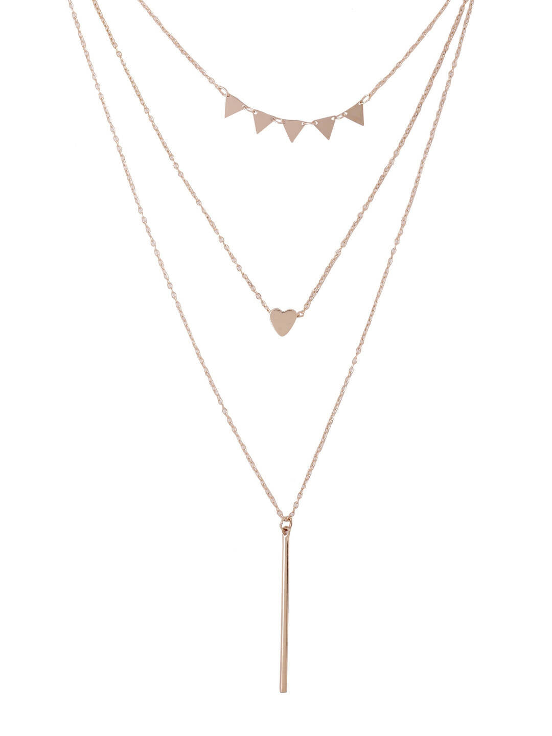NVR Women's 3 Layered Gold-Plated Minimal Layered Necklace - Distacart