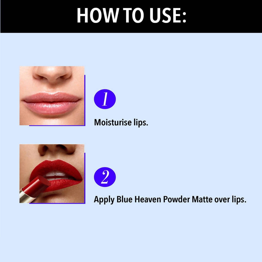 Blue Heaven Powder Matte Lipstick Dahlia Fields How To Use
