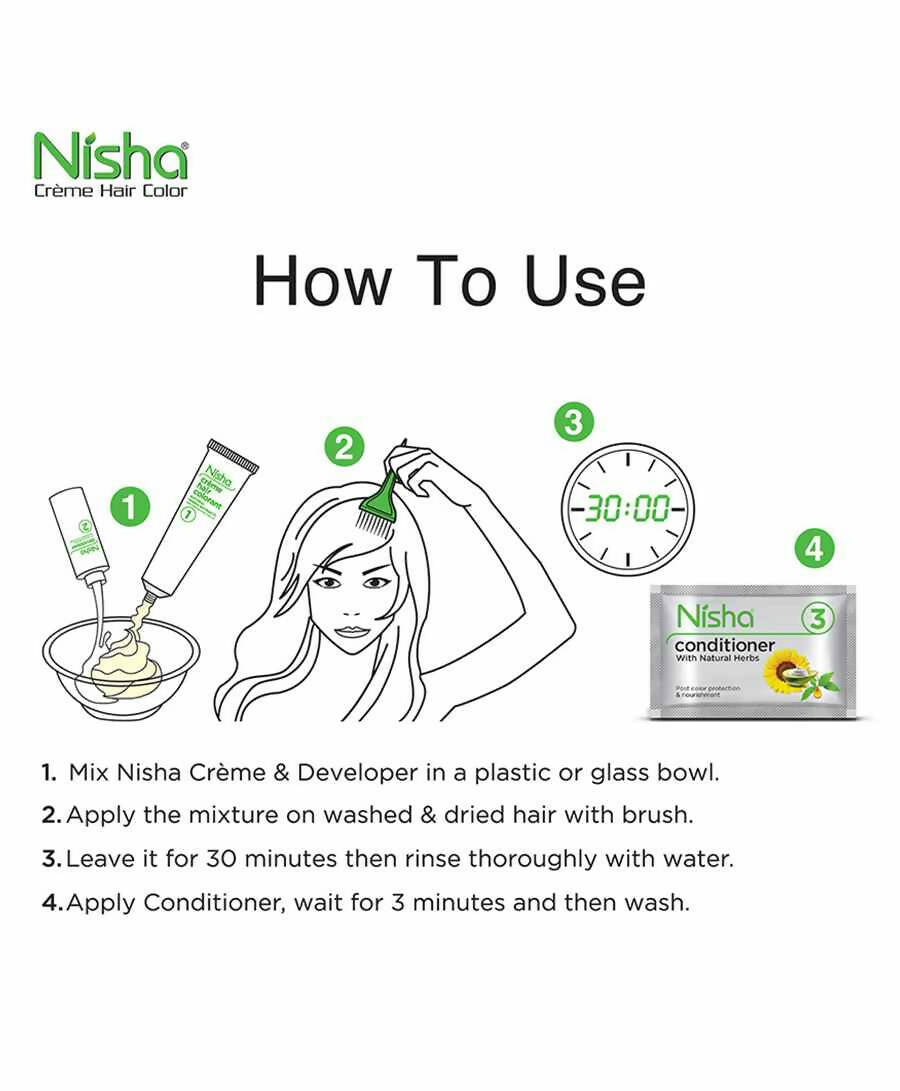 Nisha Creme Hair Color Natural Brown - Distacart