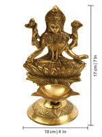 Thumbnail for Spillbox Gold-Toned Brass Lakshmi Diya Pooja Essential - Distacart