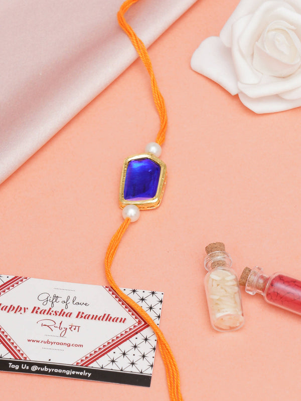 Designer kundan Rakhi - Ruby Raang - Distacart