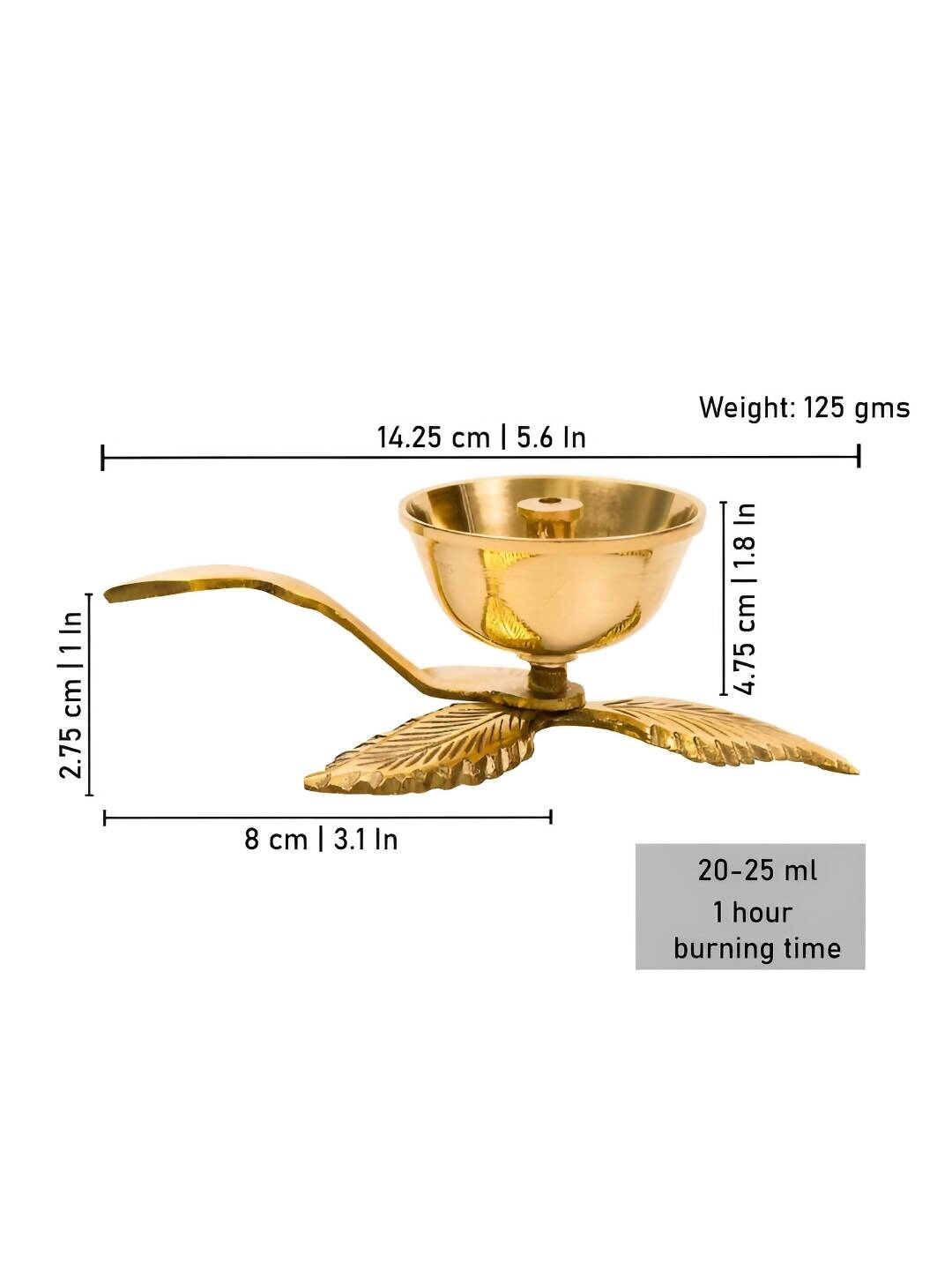 Spillbox Gold-Toned Brass 3 leaf Nanda Pooja Essential - Distacart