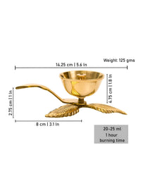 Thumbnail for Spillbox Gold-Toned Brass 3 leaf Nanda Pooja Essential - Distacart