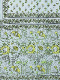 Thumbnail for Yufta Yellow and Blue printed kurta with Trouser and Dupatta