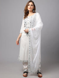 Thumbnail for NOZ2TOZ Women's White Chinkankari Printed Kurta Set - Distacart