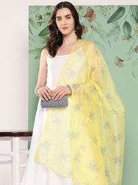 Thumbnail for InWeave Women's Strappy Set Cream With Yellow W Chintz Or Dupatta - Distacart