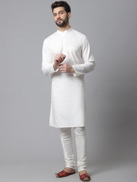Thumbnail for Even Apparels White Pure Cotton Kurta With Band Collar - Distacart