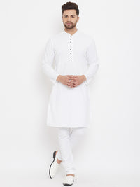 Thumbnail for Even Apparels White Pure Cotton Kurta With Band Collar - Distacart