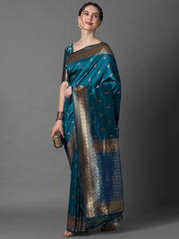 Thumbnail for Mitera Ethnic Motif Woven Design Zari Banarasi Saree - Distacart