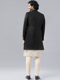 Thumbnail for KISAH Mandarin Collar Kurta & Sherwani With Churidar - Distacart