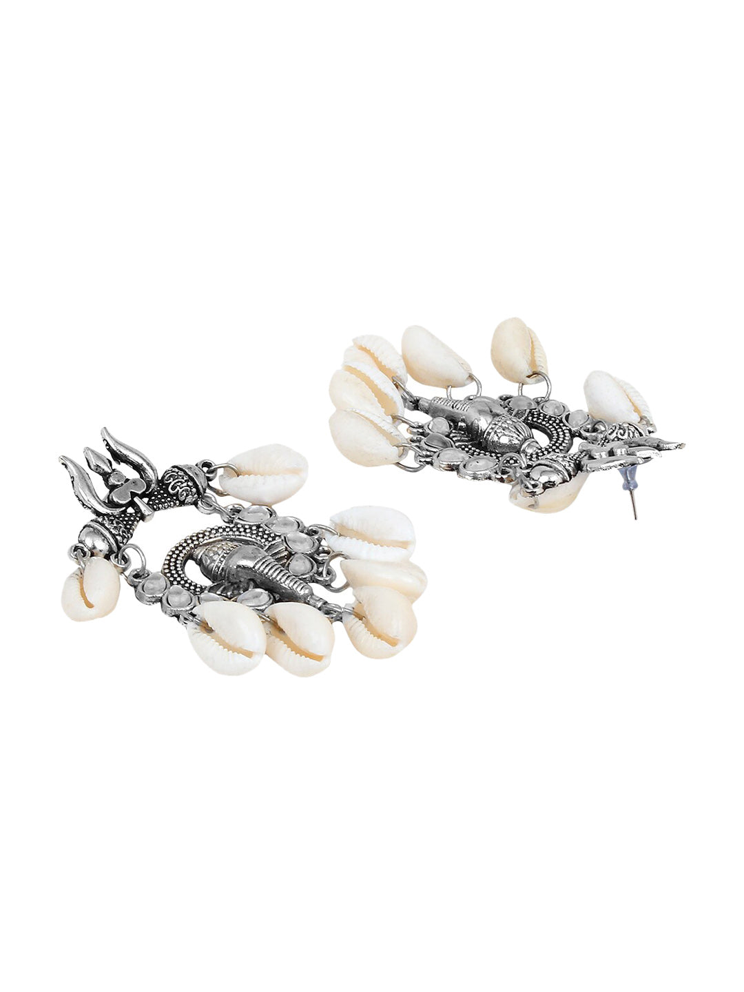 Cardinal Women Oxidised Silver-Toned Ganesh Choker Necklace Jewellery Set - Distacart