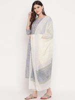Thumbnail for Kalini Women Lavender Floral Printed Panelled Gotta Patti Pure Cotton Kurta Set - Distacart