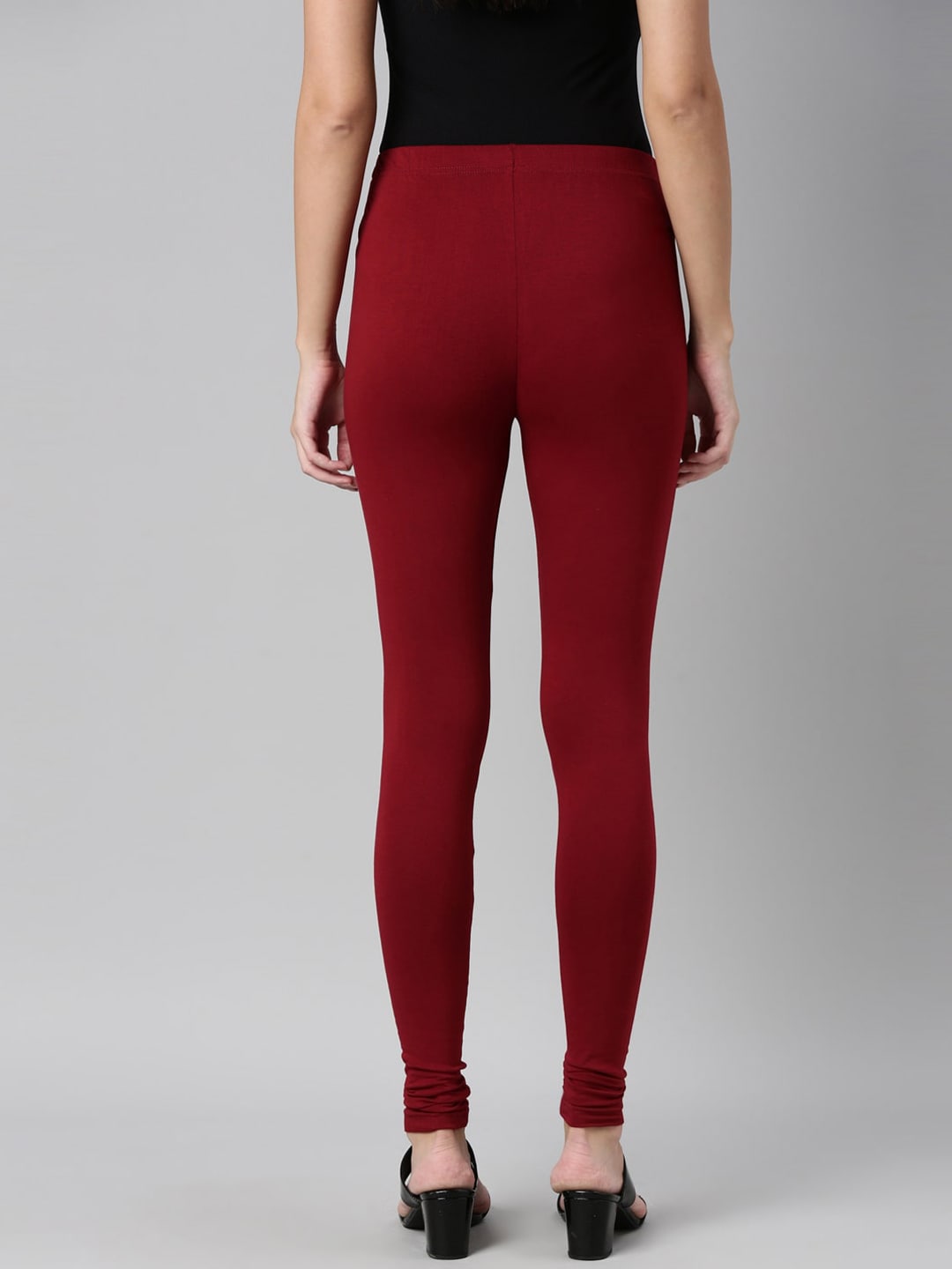 Souchii Maroon Solid Churidar-Length Leggings - Distacart