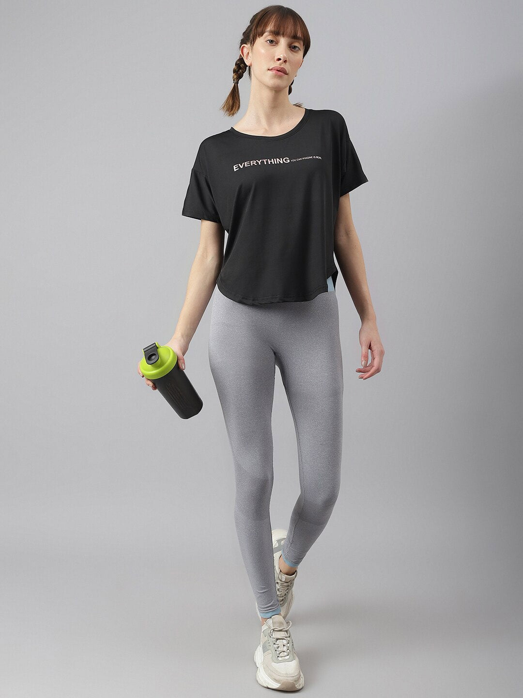 MKH Women Typography Printed Drop-Shoulder Sleeves Dri-FIT Sports T-shirt - Distacart