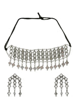 Thumbnail for Silver-Plated Alloy Kundan Studded Oxidised Choker Necklace - The Pari - Distacart