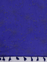Thumbnail for Souchii Blue Foil Printed Handcrafted Dupatta - Distacart