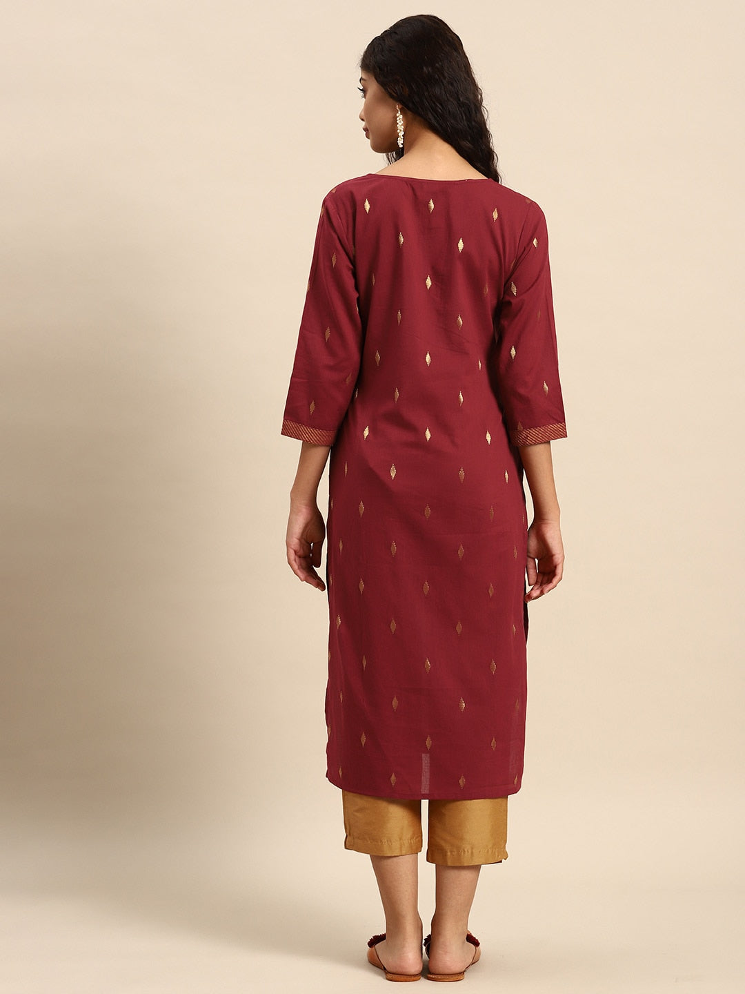 Sangria Geometric Printed Kurta - Distacart