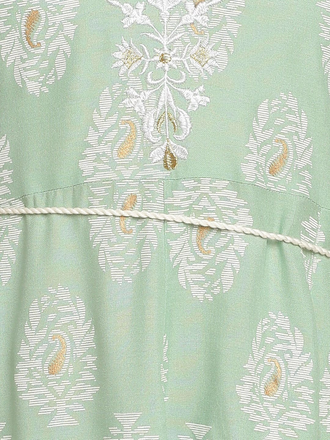 HERE&NOW Embroidered Ethnic Motif Printed Notched Neck A-Line Kurta - Distacart
