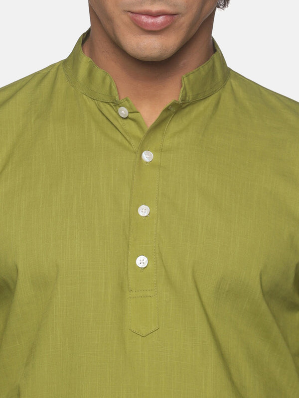 Sethukrishna Men Green Pure Cotton Kurta with Pyjamas - Distacart