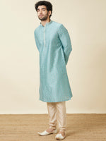 Thumbnail for Manyavar Mandarin Collar Woven Design Thread Work Kurta with Pyjamas - Distacart