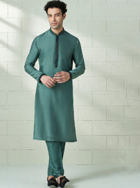 Thumbnail for Manyavar Mandarin Collar Kurta with Pyjamas & Nehru Jacket - Distacart