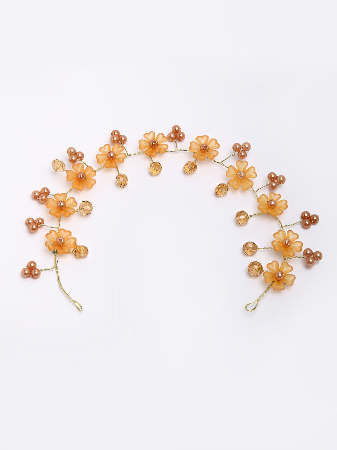 Panash Women Gold-Toned & Yellow Beaded Tiara - Distacart