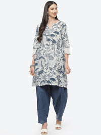 Thumbnail for Biba Women White Floral Printed Pure Cotton Kurta with Salwar - Distacart