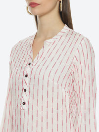Thumbnail for Biba Women Striped Woven Design Kurta - Distacart