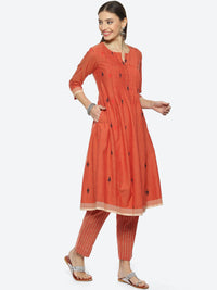 Thumbnail for Biba Notch Neck Pleated Kurta with Trousers - Distacart