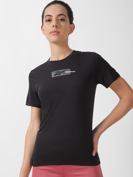 Reebok Brand Logo Printed Round Neck T-Shirt - Distacart
