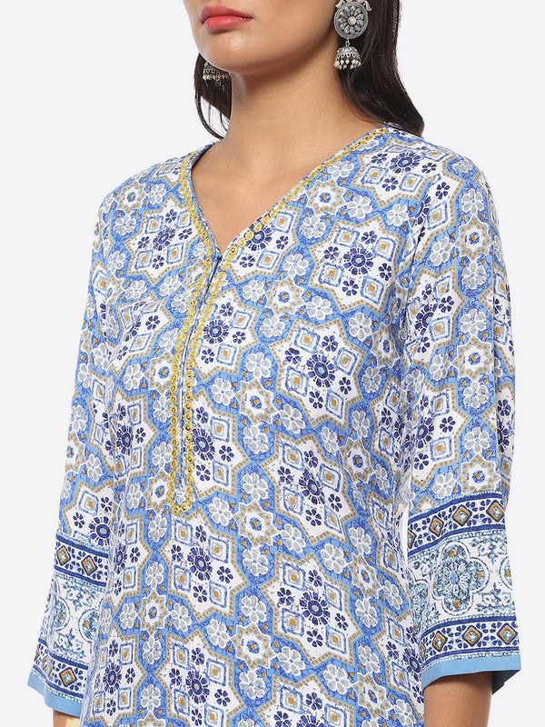 Biba Women Ethnic Motifs Printed Kurta With Trousers & Dupatta - Distacart