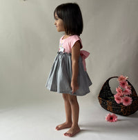 Thumbnail for ArthLife Peach And Grey Unicorn Embroidered Dress - Distacart