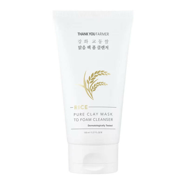 Thank You Farmer Rice Pure Clay Mask To Foam Cleanser - Distacart