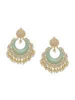 Thumbnail for Shoshaa Sea Green & Gold-Plated Classic Chandbalis - Distacart