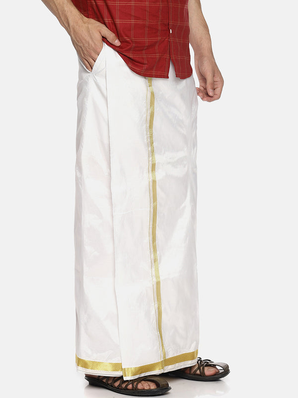 Sethukrishna White Solid Readymade Dhoti For Men - Distacart
