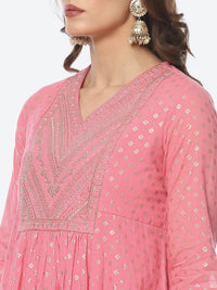 Thumbnail for Biba Women Ethnic Motifs Printed Zari Work Kurta With Palazzos & Dupatta - Distacart