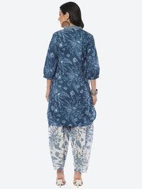 Thumbnail for Biba V-Neck Floral Printed Cotton Straight Kurta With Salwar - Distacart
