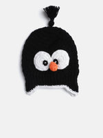 Thumbnail for Chutput Kids Woollen Hand Knitted Googly Eyes Detail Cap - Black - Distacart