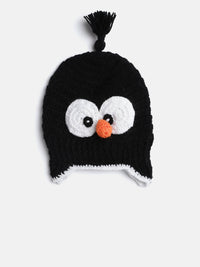Thumbnail for Chutput Kids Woollen Hand Knitted Googly Eyes Detail Cap - Black - Distacart