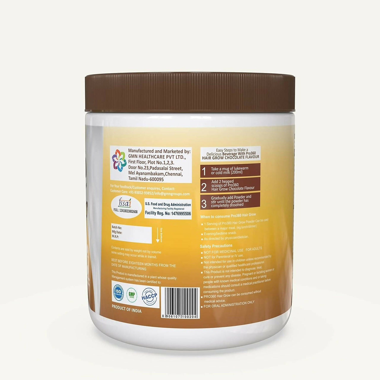 Pro360 Hair Grow Nutritional Protein Supplement Powder - Distacart