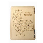 Thumbnail for Kraftsman English Alphabets Wooden Jigsaw Puzzles Hen/Cock Shape Puzzle | Color Kit Included - Distacart