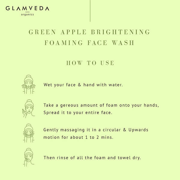 Glamveda Green Apple Brightening & Oil Control Face Wash