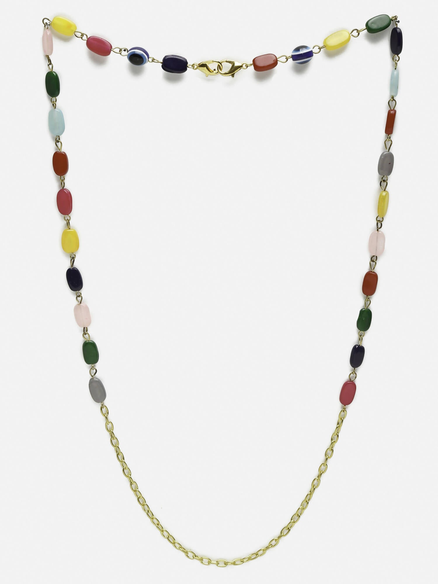 Multicolored Beaded Evil Eye Mask Chain - Ruby Raang - Distacart