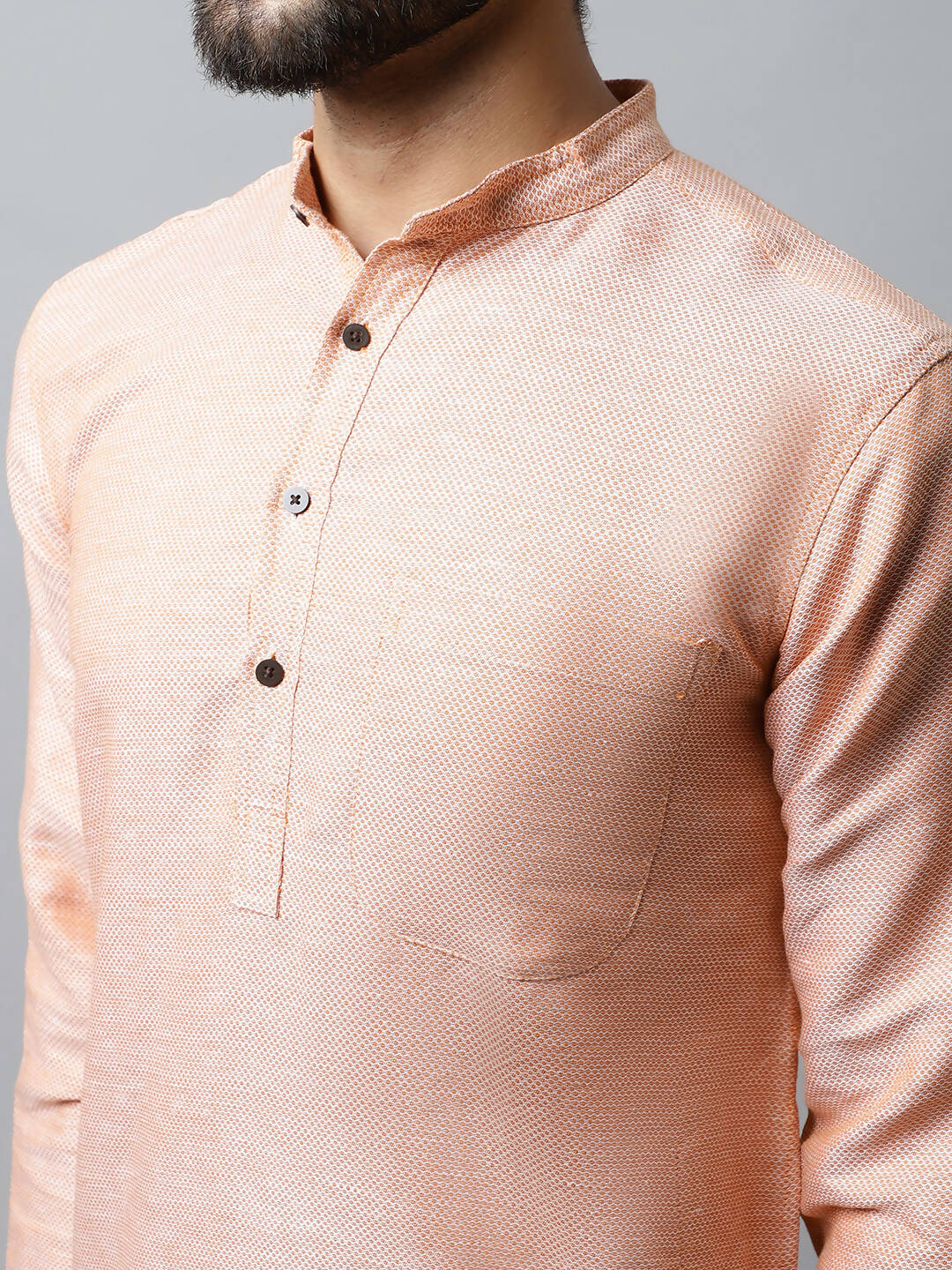 Even Apparels Pink Color Pure Cotton Men's Kurta With Band Collar (SLD1186) - Distacart